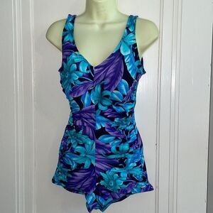 Vtg 80s/90s It Figures! Floral one piece swimsuit